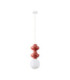 Clio Slim Pendant Ceiling Light Red Matt White E14 1x5W-1