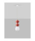 Clio Slim Pendant Ceiling Light Red Matt White E14 1x5W-3