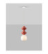 Clio Slim Pendant Ceiling Light Red Matt White E14 1x5W-4