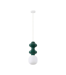 Clio Slim Pendant Ceiling Light Green Matt White E14 1x5W-1
