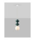 Clio Slim Pendant Ceiling Light Green Matt White E14 1x5W-4