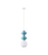 Clio Slim Pendant Ceiling Light Blue Matt White E14 1x5W-1