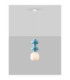 Clio Slim Pendant Ceiling Light Blue Matt White E14 1x5W-4