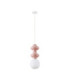Clio Slim Pendant Ceiling Light Pink Matt White E14 1x5W-1