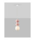Clio Slim Pendant Ceiling Light Pink Matt White E14 1x5W-4