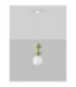 Clio Slim Pendant Ceiling Light Green Matt White E14 1x5W-3
