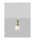 Clio Slim Pendant Ceiling Light Green Matt White E14 1x5W-4