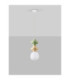 Clio Slim Pendant Ceiling Light Green Yellow Matt White E14 1x5W-3