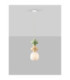Clio Slim Pendant Ceiling Light Green Yellow Matt White E14 1x5W-4