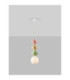 Clio Slim Pendant Ceiling Light Pink Yellow Green Matt White E14 1x5W-4