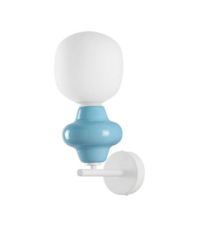 Clio Globe Wall Lights Blue Matt White E14 1x5W-1
