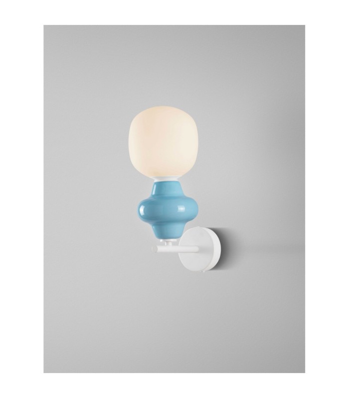 Clio Globe Wall Lights Blue Matt White E14 1x5W-4
