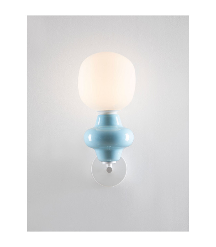 Clio Globe Wall Lights Blue Matt White E14 1x5W-5