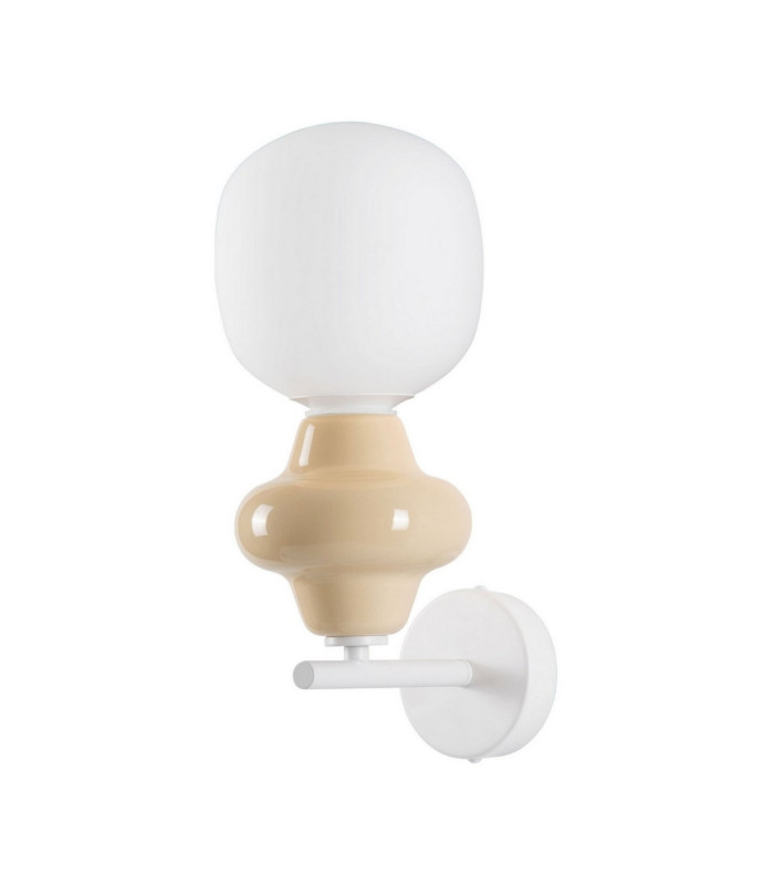 Clio Globe Wall Lights Yellow Matt White E14 1x5W-1