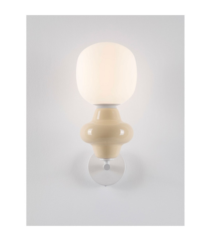 Clio Globe Wall Lights Yellow Matt White E14 1x5W-2