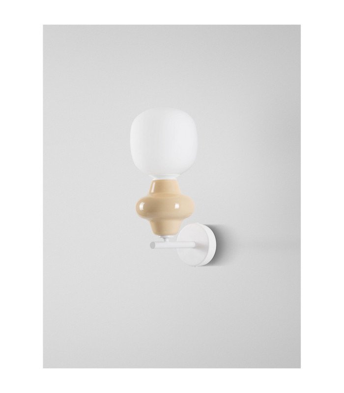 Clio Globe Wall Lights Yellow Matt White E14 1x5W-3