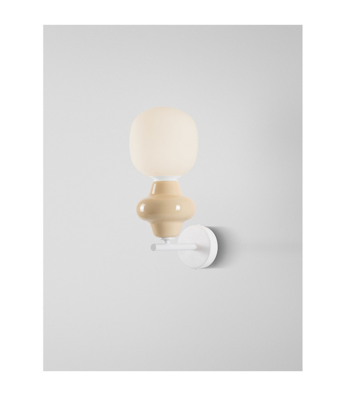 Clio Globe Wall Lights Yellow Matt White E14 1x5W-4