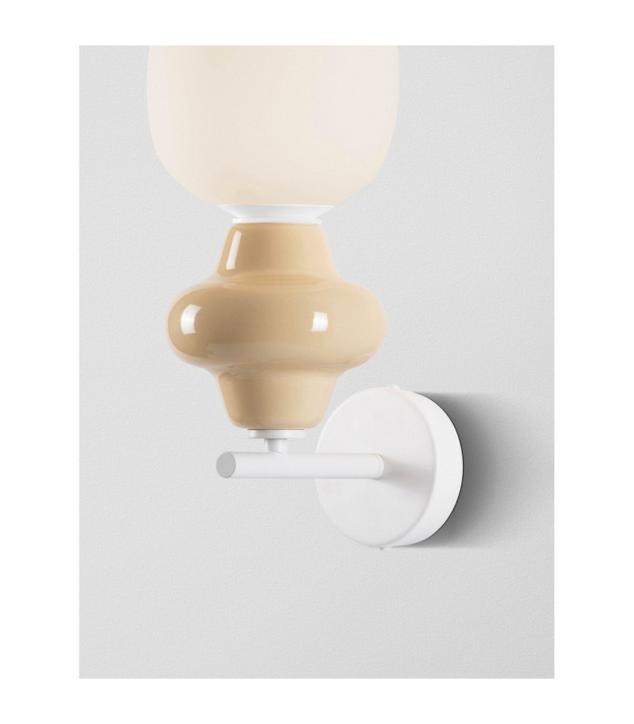 Clio Globe Wall Lights Yellow Matt White E14 1x5W-5