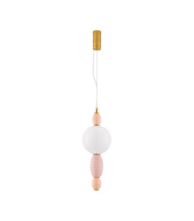 Obrie Slim Pendant Ceiling Light Glossy Brushed Gold Orange Pink LED 12W 794lm 3000K-1