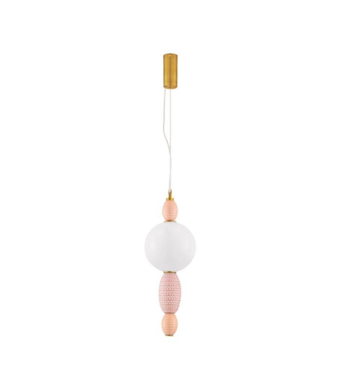 Obrie Slim Pendant Ceiling Light Glossy Brushed Gold Orange Pink LED 12W 794lm 3000K-1