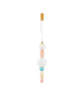 Obrie Slim Pendant Ceiling Light Glossy Brushed Gold Orange Blue Cream Pink LED 23W 1423lm 3000K-1