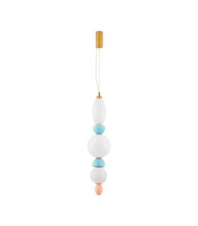 Obrie Slim Pendant Ceiling Light Glossy Brushed Gold Orange Blue LED 27W 2032lm 3000K-1
