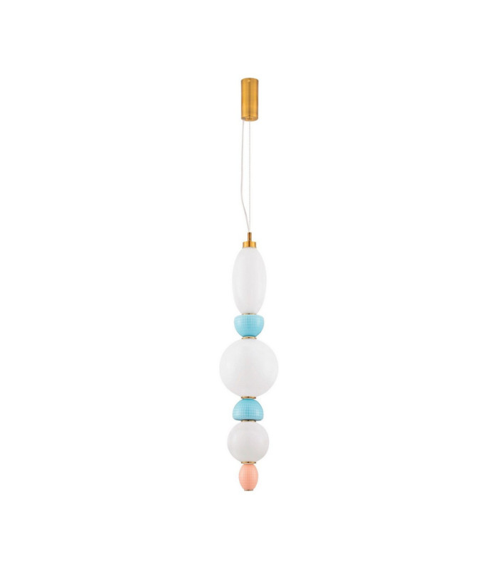 Obrie Slim Pendant Ceiling Light Glossy Brushed Gold Orange Blue LED 27W 2032lm 3000K-1