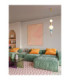 Obrie Slim Pendant Ceiling Light Glossy Brushed Gold Orange Blue LED 27W 2032lm 3000K-2
