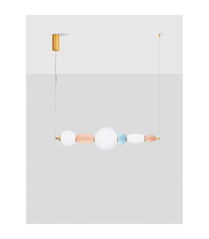 Obrie Bar Pendant Ceiling Light Glossy Brushed Gold Pink Blue Orange Triac Dimmable LED 28W 1680lm 3000K-3