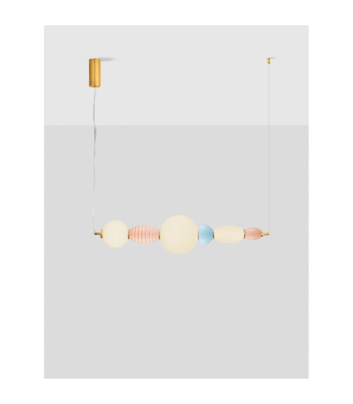 Obrie Bar Pendant Ceiling Light Glossy Brushed Gold Pink Blue Orange Triac Dimmable LED 28W 1680lm 3000K-4