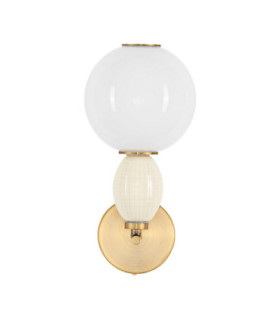 Obrie Globe Wall Lights Glossy Brushed Gold Beige Triac Dimmable LED 6W 360lm 3000K-1