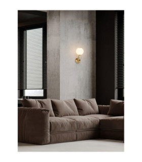 Obrie Globe Wall Lights Glossy Brushed Gold Beige Triac Dimmable LED 6W 360lm 3000K-2