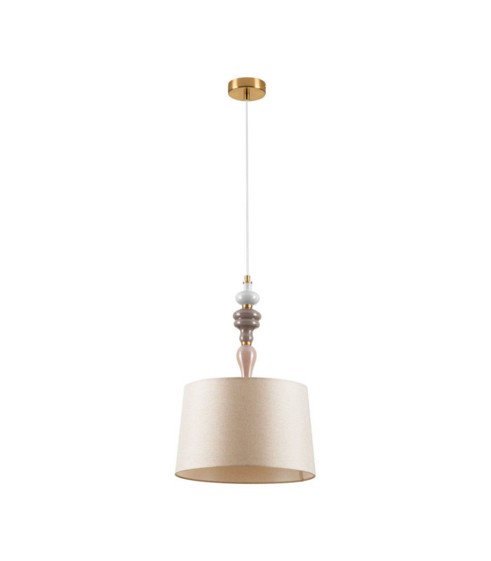 Damo Cylindrical Pendant Ceiling Light Antique Brass Soft Orange Brown E27 1x12W-1