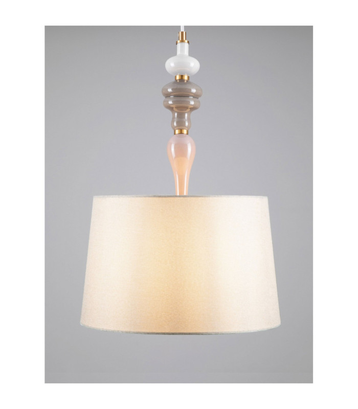 Damo Cylindrical Pendant Ceiling Light Antique Brass Soft Orange Brown E27 1x12W-5