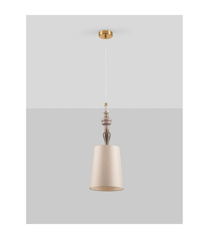 Damo Cylindrical Pendant Ceiling Light Soft Orange Brown E27 1x12W-3