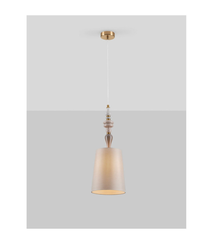 Damo Cylindrical Pendant Ceiling Light Soft Orange Brown E27 1x12W-4
