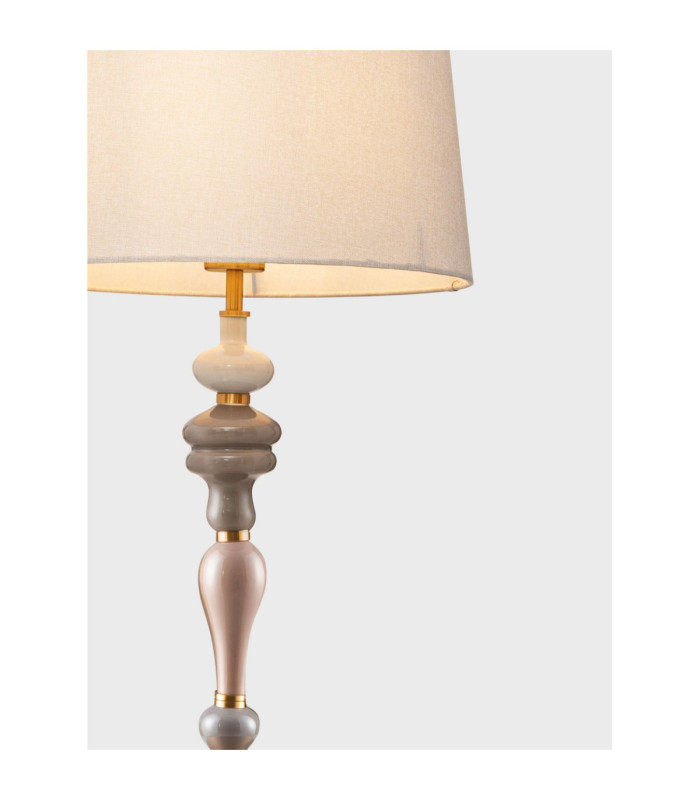 Damo Table Lamp with Round Tapered Shade Soft Orange Brown E27 1x12W-5