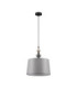 Damo 34cm Cylindrical Pendant Ceiling Light Matt Black Brown Grey E27 1x12W-1
