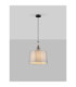 Damo 34cm Cylindrical Pendant Ceiling Light Matt Black Brown Grey E27 1x12W-4