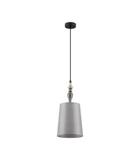 Damo 22cm Cylindrical Pendant Ceiling Light Matt Black Brown Grey E27 1x12W-1
