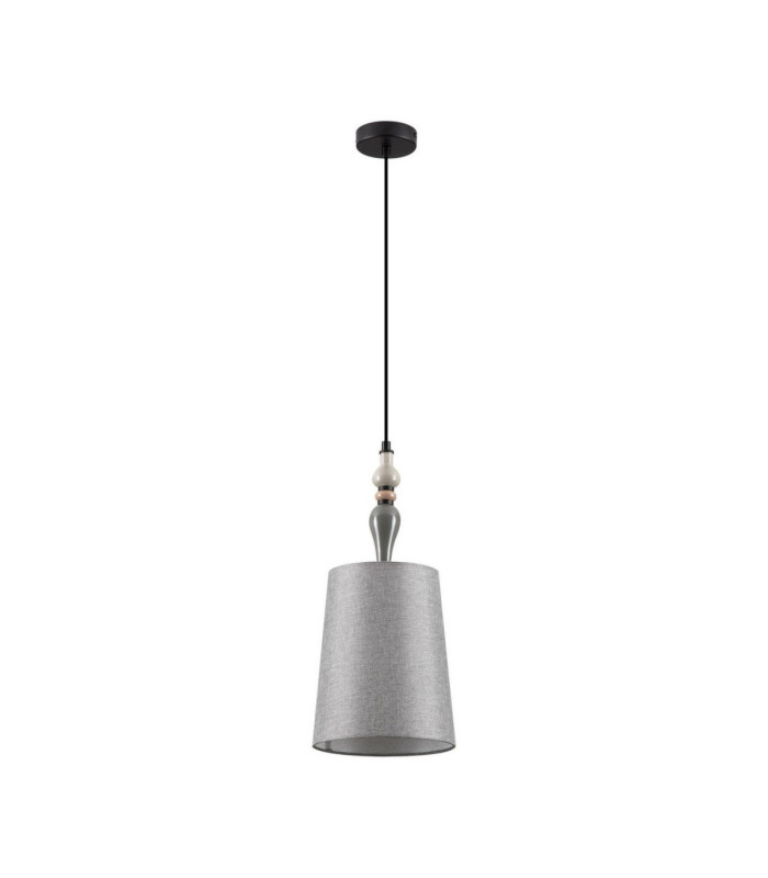 Damo 22cm Cylindrical Pendant Ceiling Light Matt Black Brown Grey E27 1x12W-1