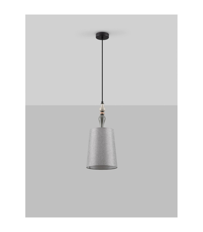 Damo 22cm Cylindrical Pendant Ceiling Light Matt Black Brown Grey E27 1x12W-3