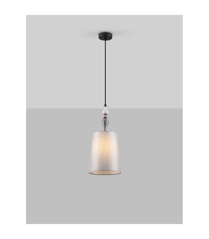 Damo 22cm Cylindrical Pendant Ceiling Light Matt Black Brown Grey E27 1x12W-4