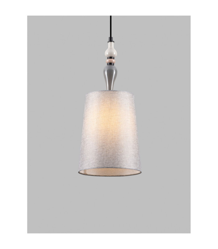 Damo 22cm Cylindrical Pendant Ceiling Light Matt Black Brown Grey E27 1x12W-5