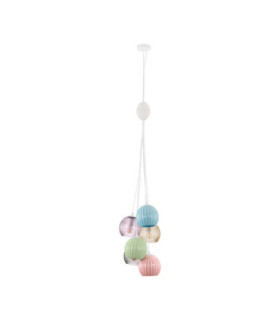 Meline Cluster Pendant Ceiling Light Sage Blue Pink Green Purple Yellow Matt White E14 6x5W-1