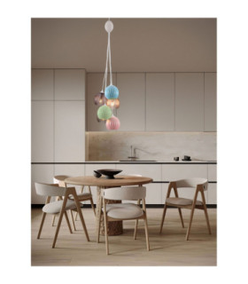 Meline Cluster Pendant Ceiling Light Sage Blue Pink Green Purple Yellow Matt White E14 6x5W-2