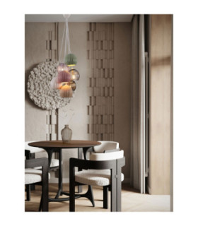 Meline Cluster Pendant Ceiling Light Sage Green Yellow Pink White Mocha Smokey Grey Purple Matt White E14 7x5W-2