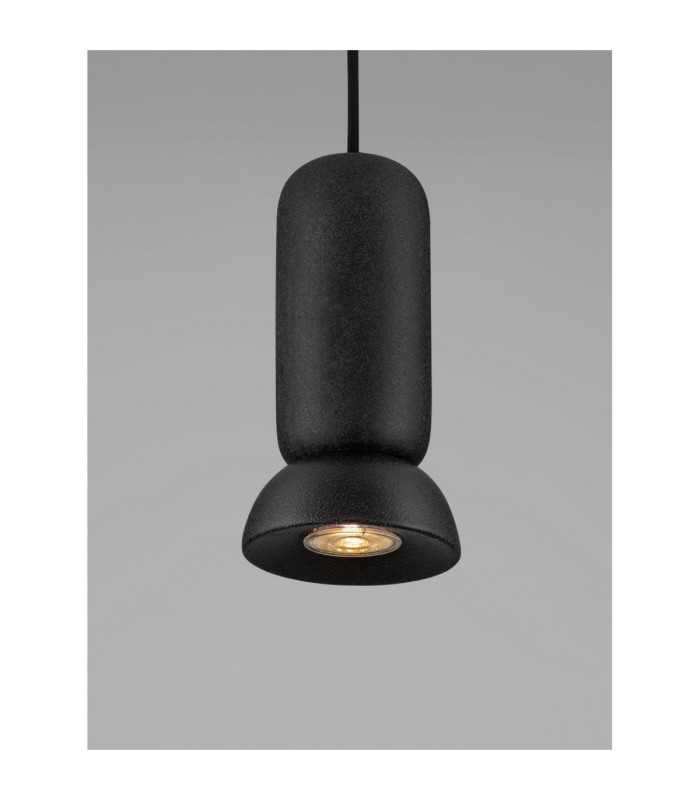 Parlo Slim Pendant Ceiling Light Stone Sandy Black GU10 1x10W-5