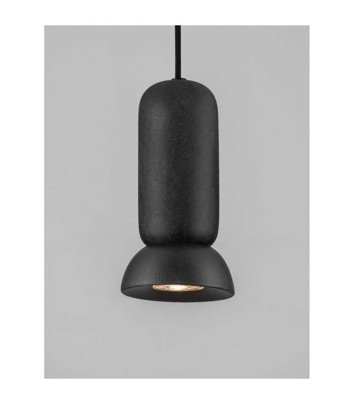 Parlo Slim Pendant Ceiling Light Stone Sandy Black GU10 1x10W-6