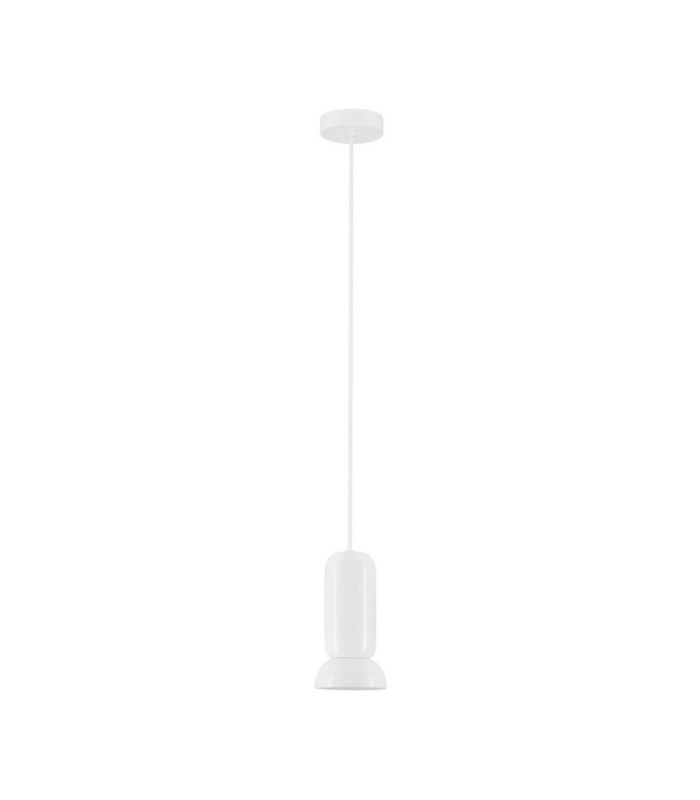 Parlo Slim Pendant Ceiling Light Shiny White Sandy White GU10 1x10W-1